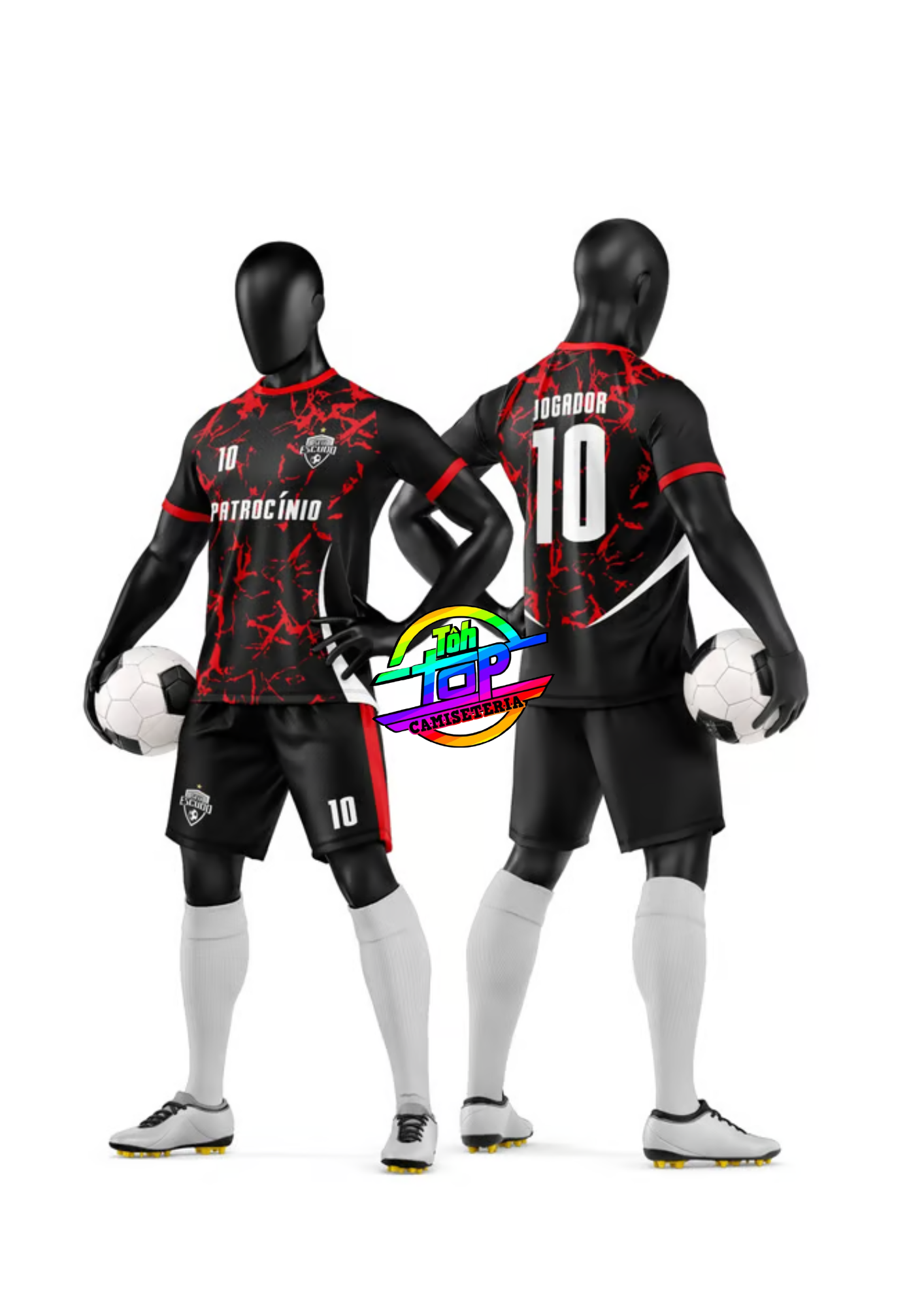 Kit short e camiseta futebol