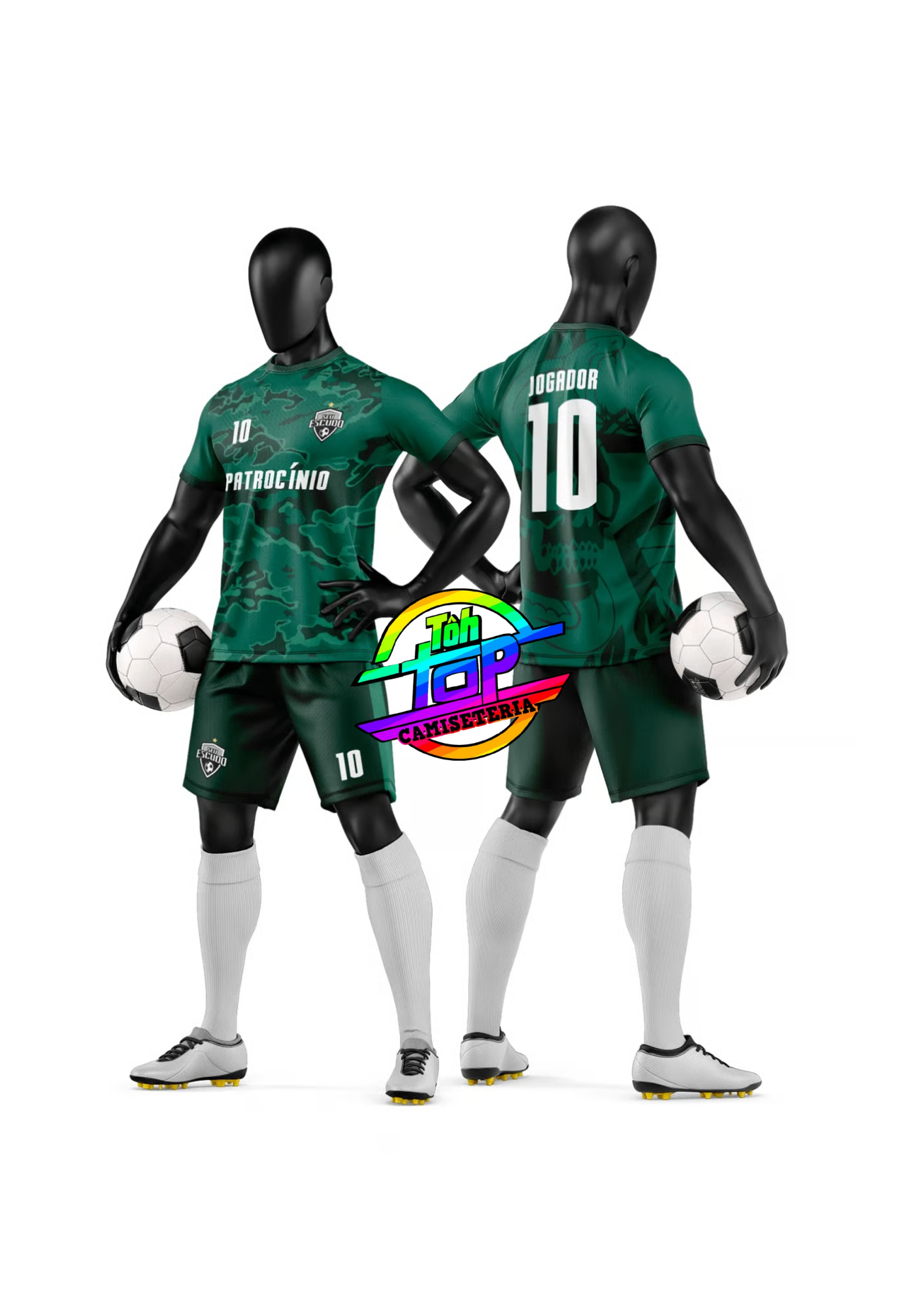 Kit short e camiseta futebol