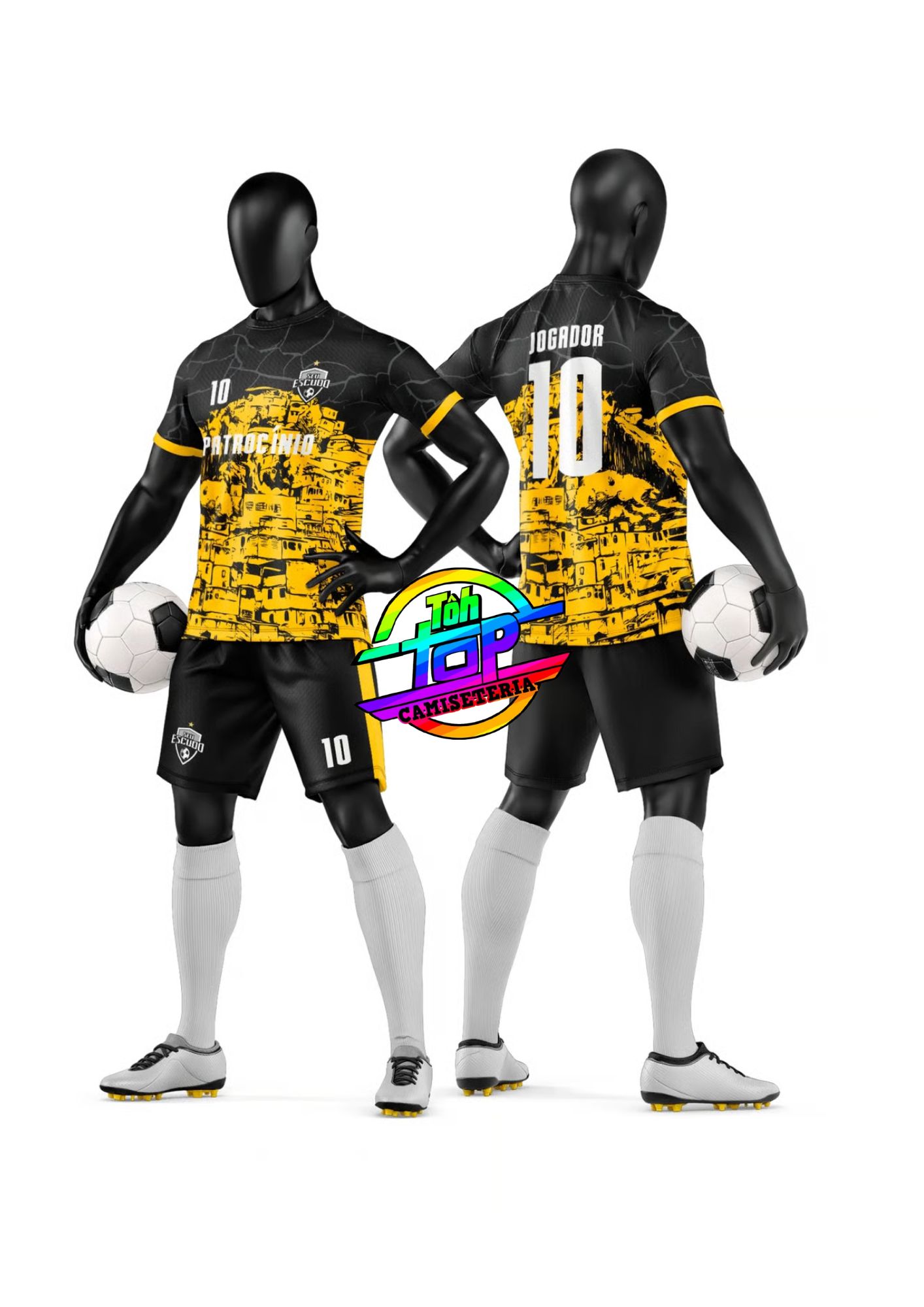 Kit short e camiseta futebol