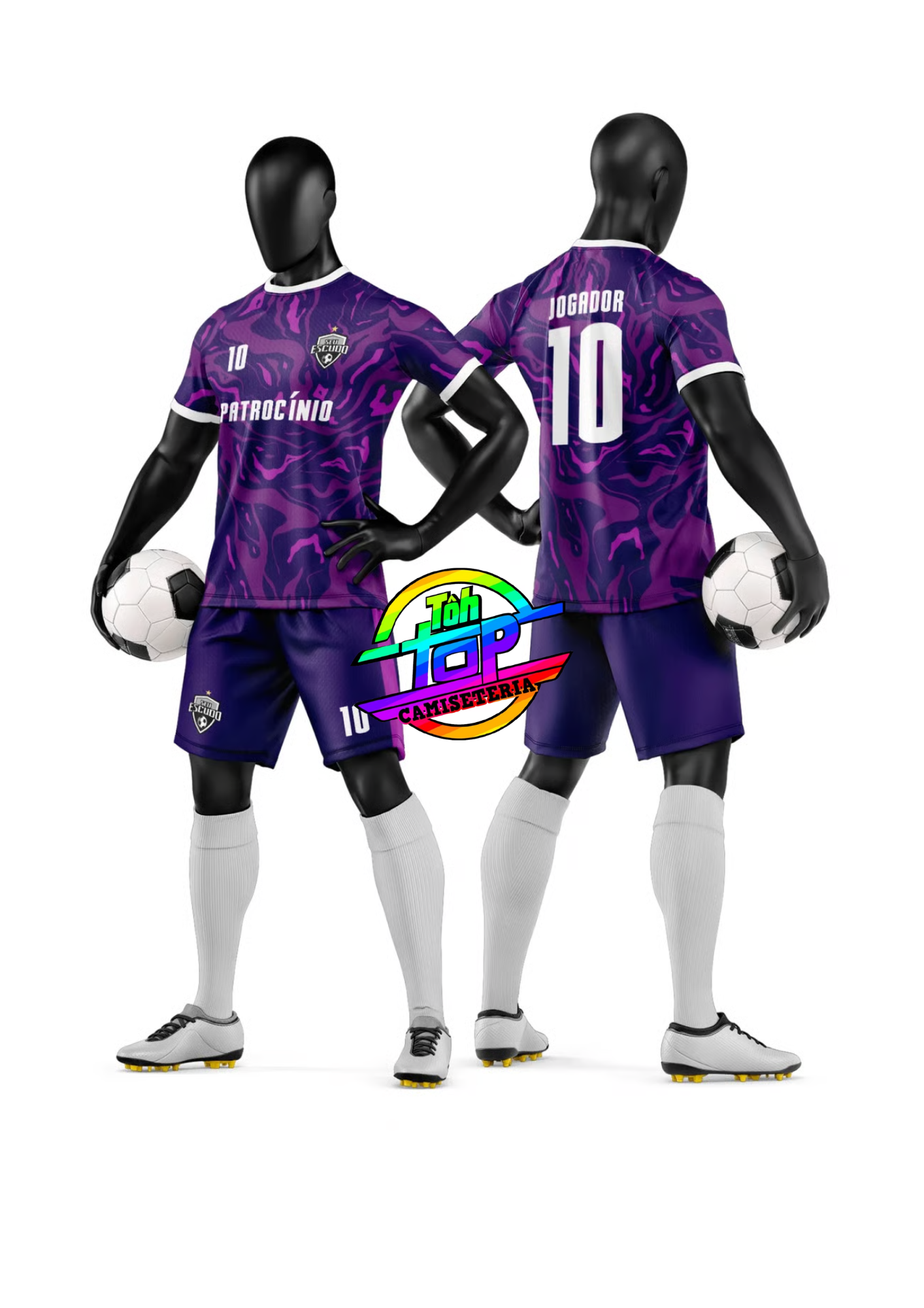 Kit short e camiseta futebol