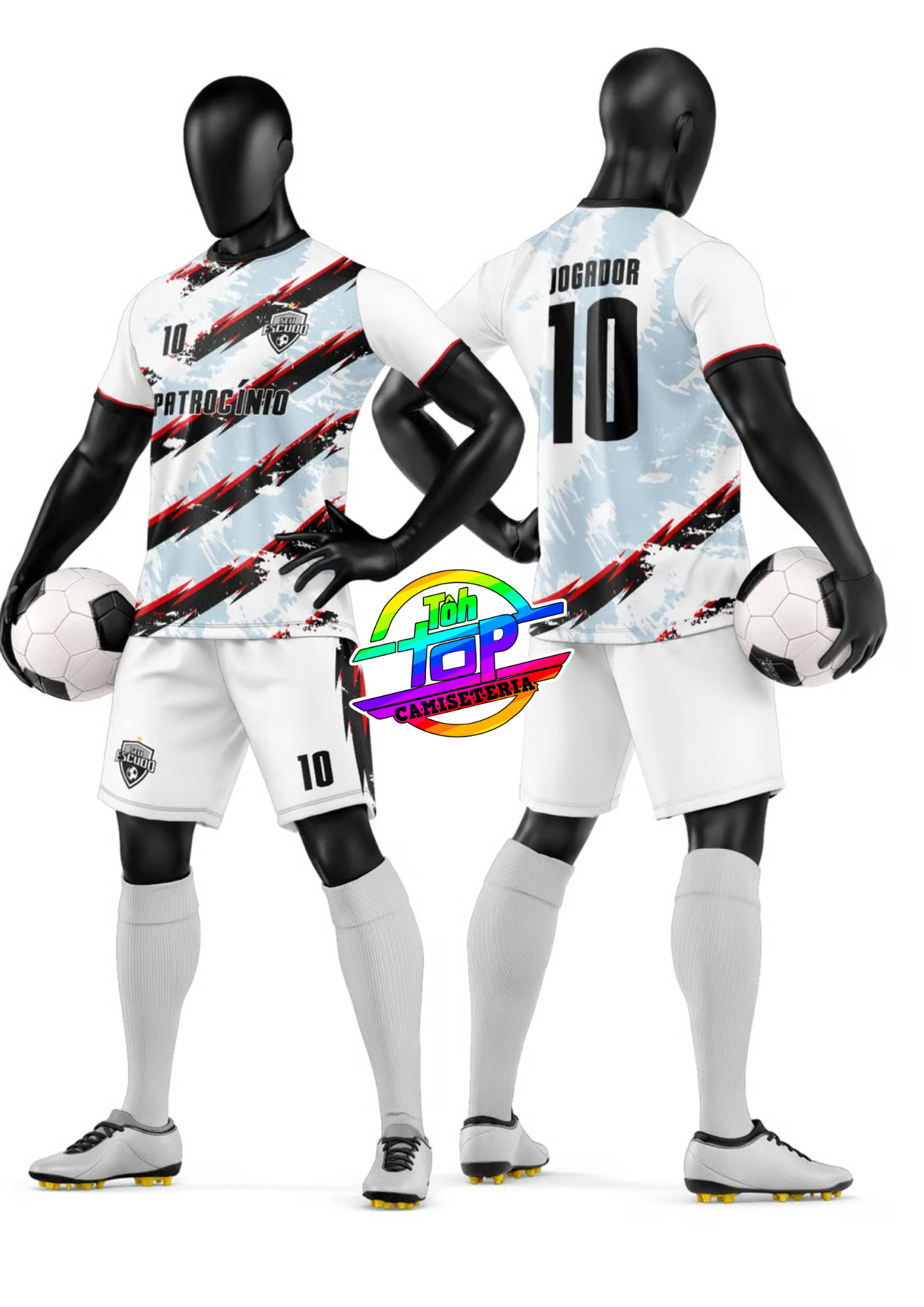 Kit short e camiseta futebol