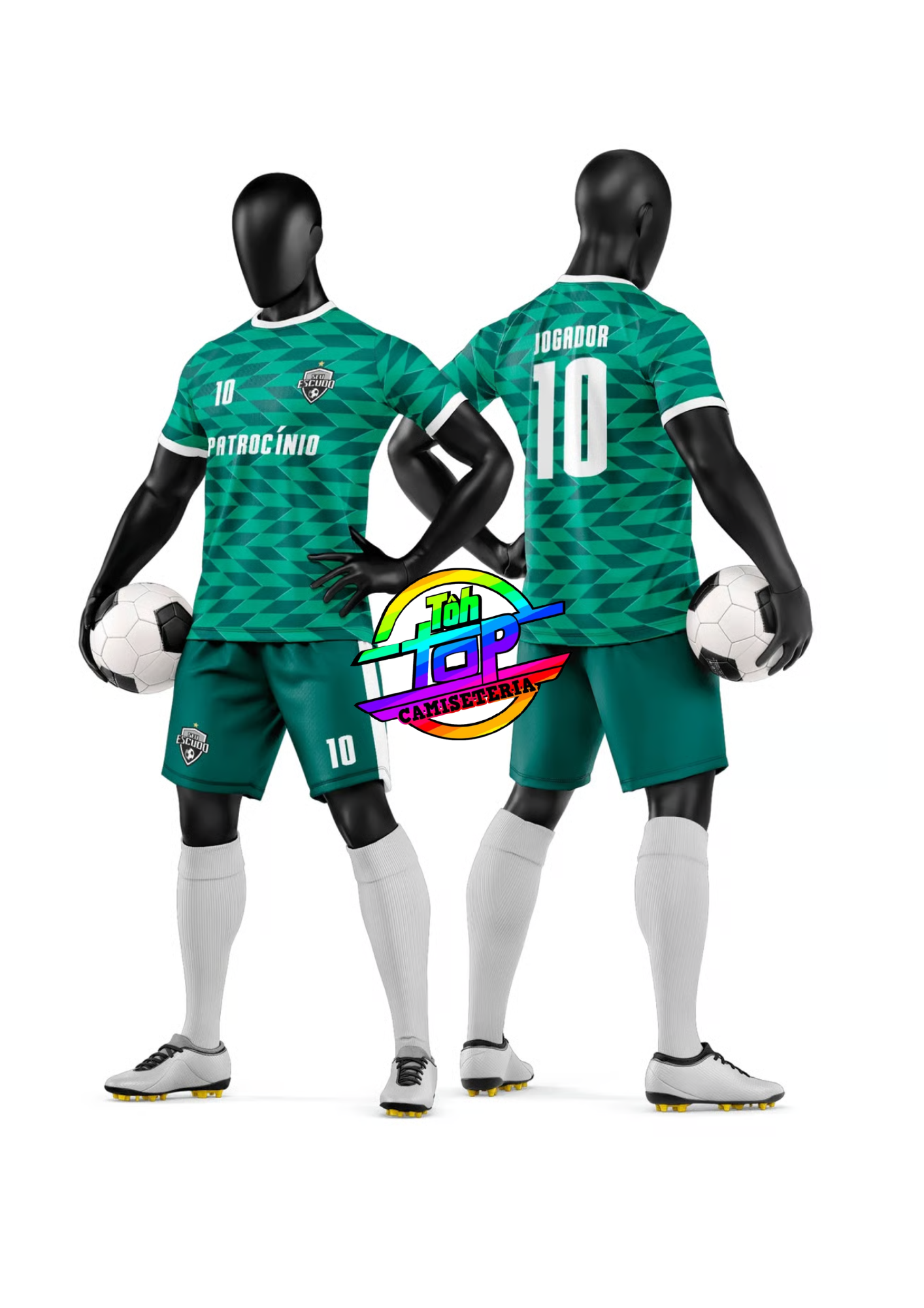 Kit short e camiseta futebol