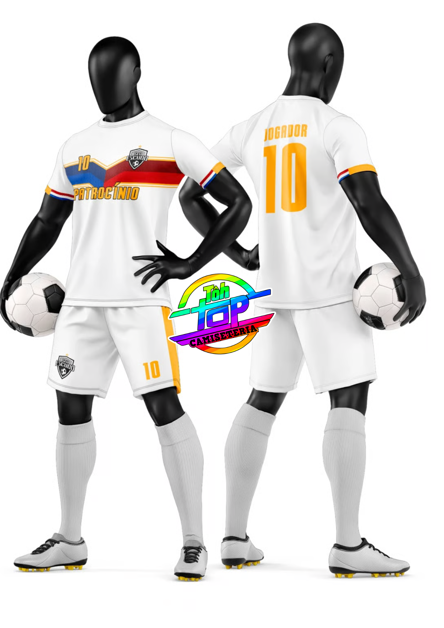 Kit short e camiseta futebol