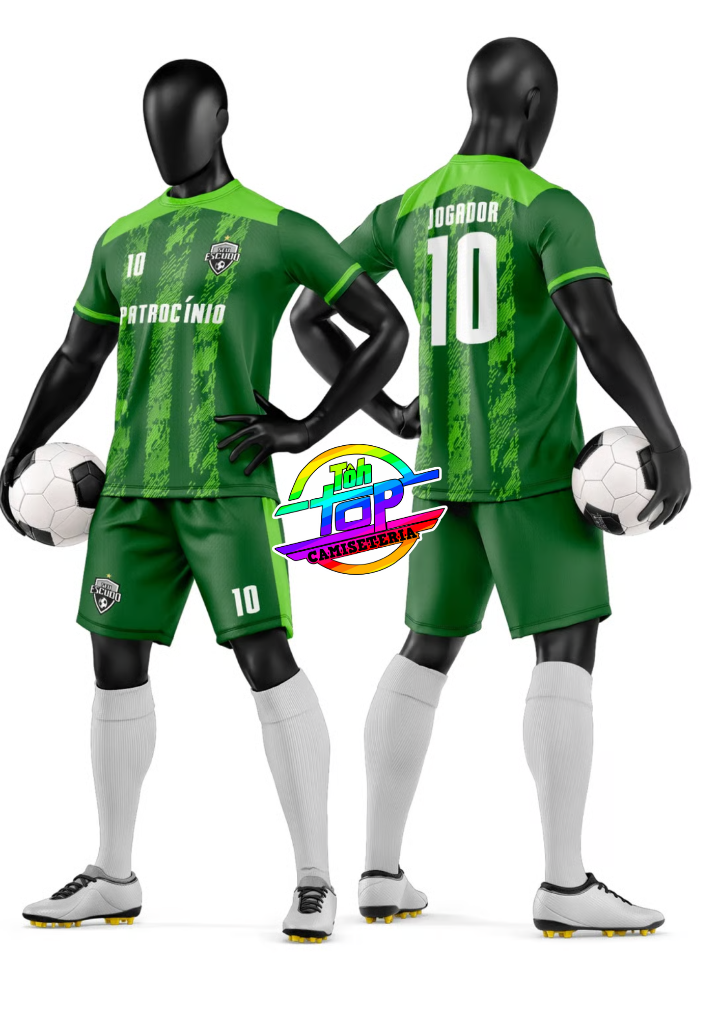 Kit short e camiseta futebol