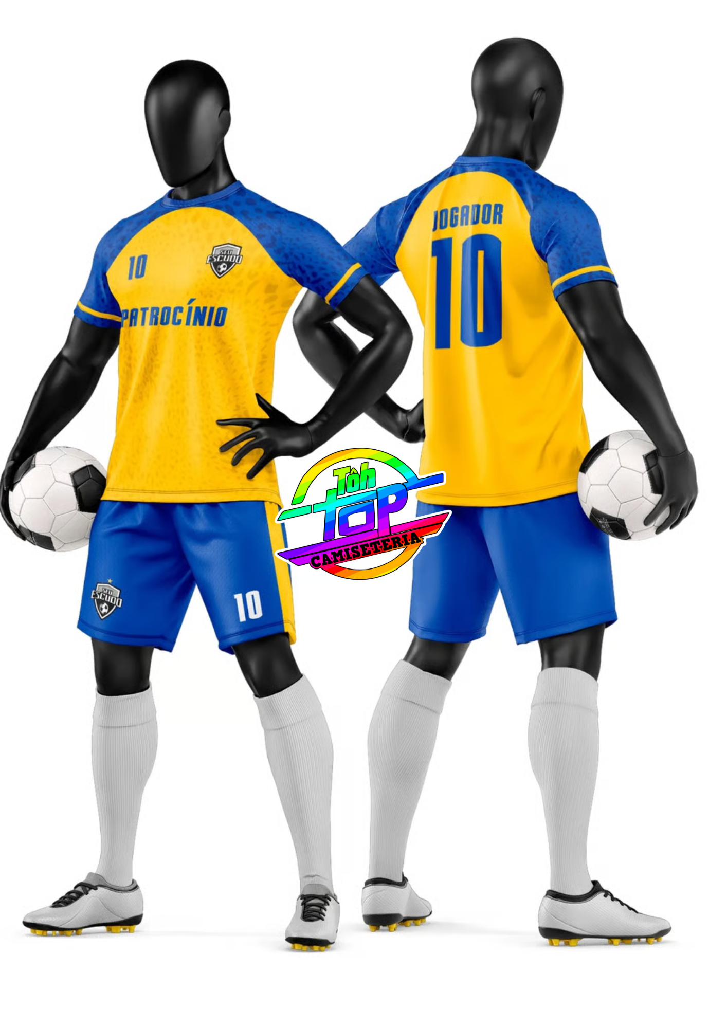 Kit short e camiseta futebol