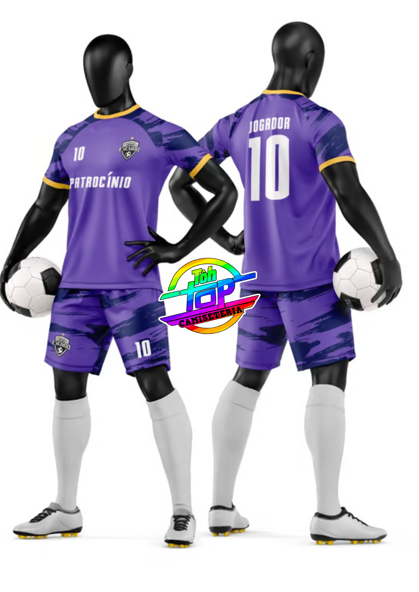 Kit short e camiseta futebol