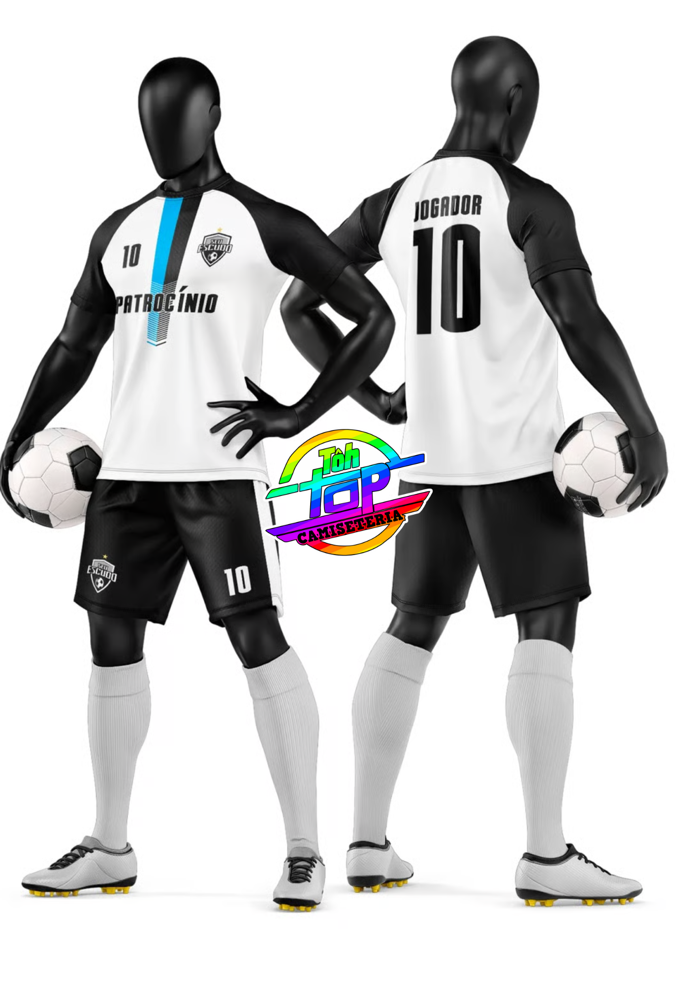 Kit short e camiseta futebol