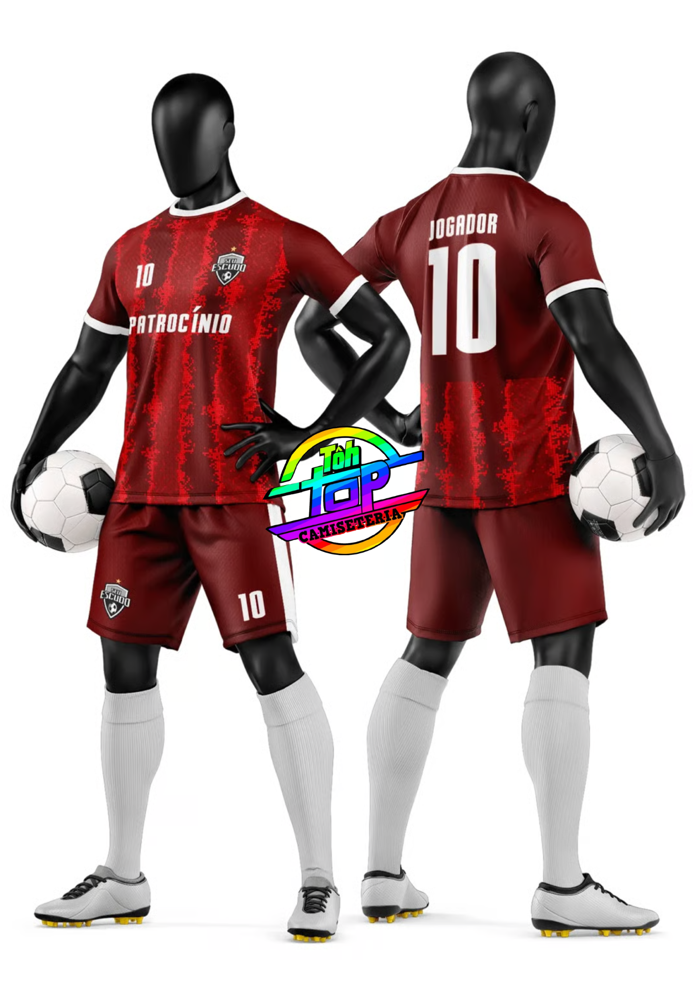 Kit short e camiseta futebol